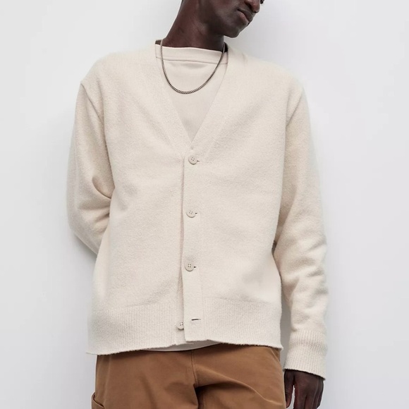Lululemon Cotton Merino Wool Men’s Button Cardigan in Ivory Cream Size L - Picture 1 of 12
